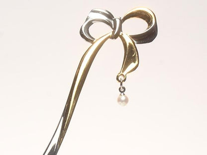 美品 ミキモトインターナショナル フォーク 5点セット パール付 リボン MIKIMOTO InternationalｘANA HOTEL TOKYO