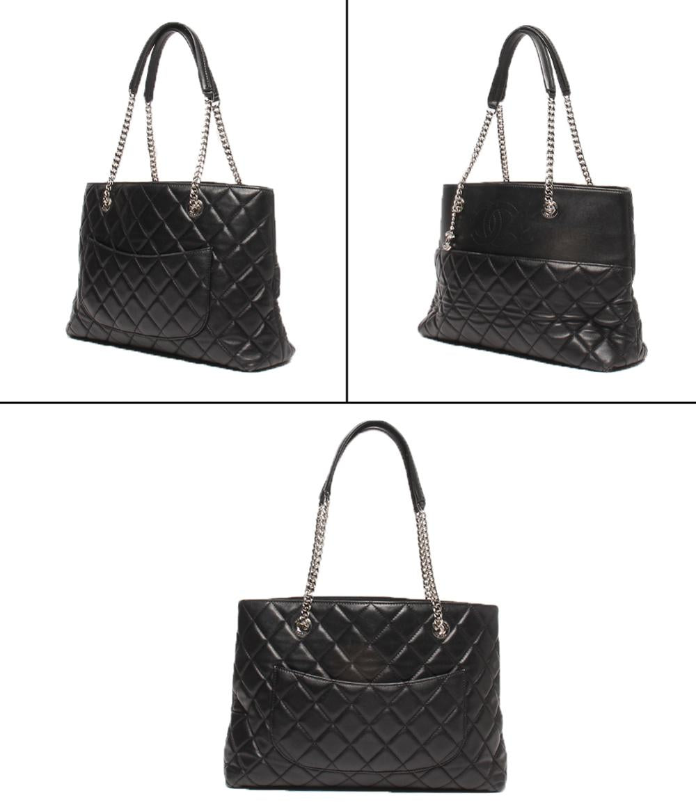 シャネル チェーントートバッグ ラムスキン シルバー金具 マトラッセ レディース CHANEL