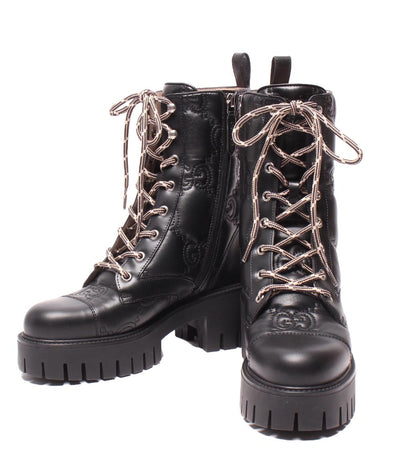 美品 グッチ ショートブーツ サイドジップアップ 718386 レディース SIZE 37 (L) GUCCI