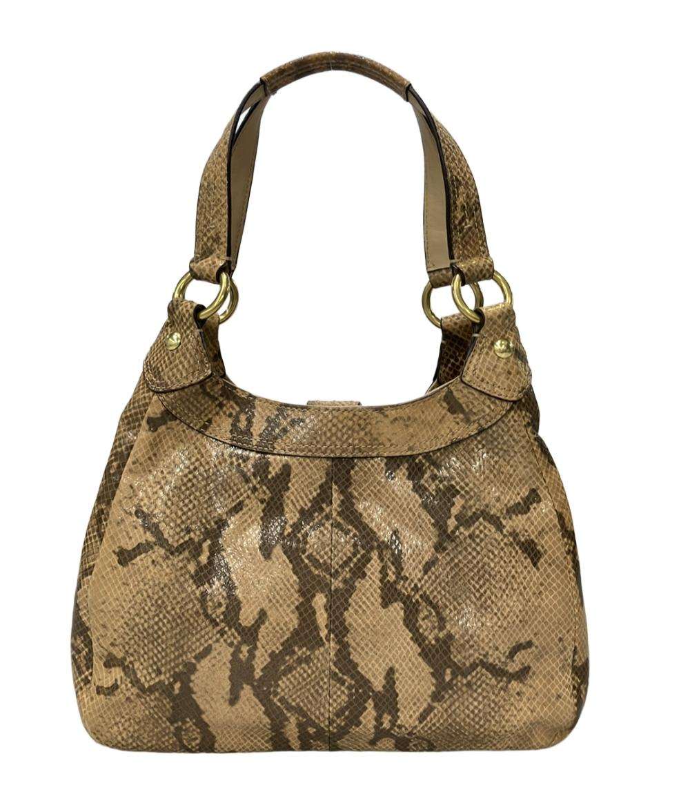 美品 COACH トートバッグ ショルダーバッグ 肩掛け パイソン柄 F17419 レディース コーチ