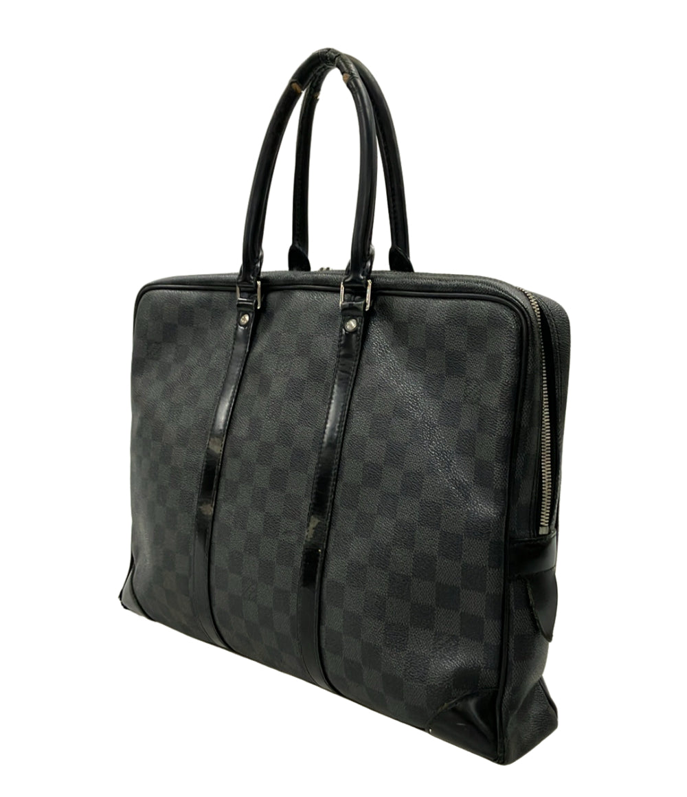 訳あり LOUIS VUITTON ハンドバッグ ビジネスバッグ ポルトドキュマンヴォワヤージュ ダミエグラフィット N41125 メンズ ルイ・ヴィトン