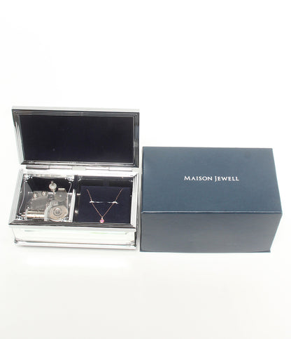 美品 MAISON JEWEL Disney ネックレス K10 ピンクサファイア ダイヤ レディース メゾン ジュエル