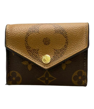 ルイ・ヴィトン 三つ折り財布 ポルモフォイユ ゾエ モノグラムジャイアントリバース M80725 レディース LOUIS VUITTON