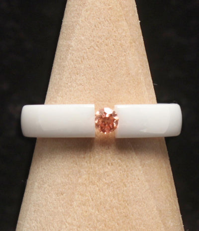 美品 QVC リング 指輪 セラミック ラボグロウンピンクダイヤ 0.1ct レディース SIZE 9号