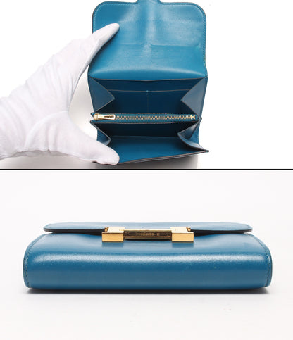 HERMES 財布 コンパクト財布 A刻印 シルバー金具 ボックスカーフ コンスタンス コンパクト レディース エルメス
