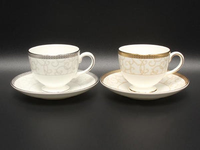 美品 ウエッジウッド カップ＆ソーサー 2客セット ペア セレスティアル ゴールド プラチナム WEDGWOOD