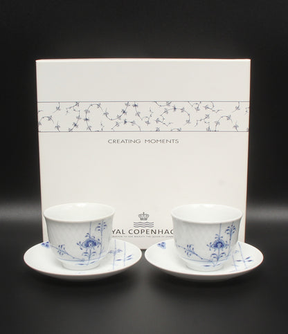 美品 Royal Copenhagen ティーセット ペア 2客 ブルーパルメッテ ロイヤルコペンハーゲン