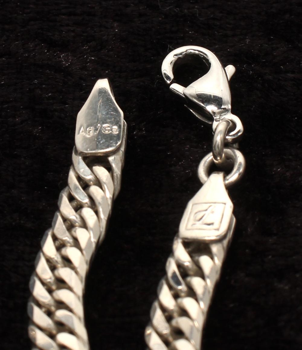 美品 レダシルマ 喜平ネックレス SV ダイヤ 0.12ct メンズ Leda