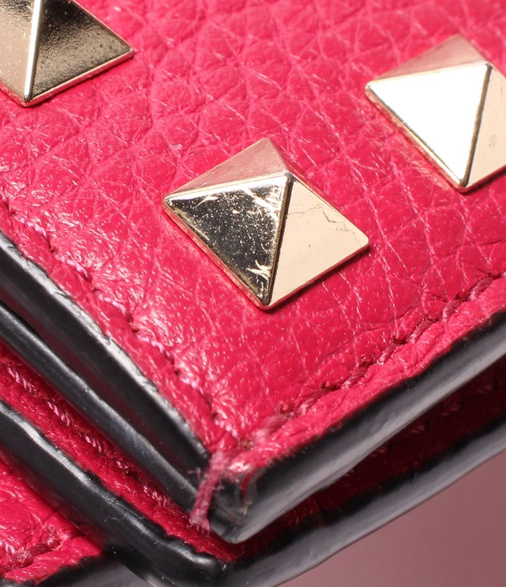 ヴァレンチノ 二つ折り財布 ロックスタッズコンパクトウォレット レディース Valentino