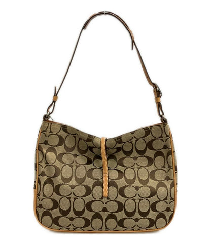 コーチ ワンショルダーバッグ 肩掛け クリップホーボー レザー キャンバス ヌメ革 シグネチャー 6091 レディース COACH