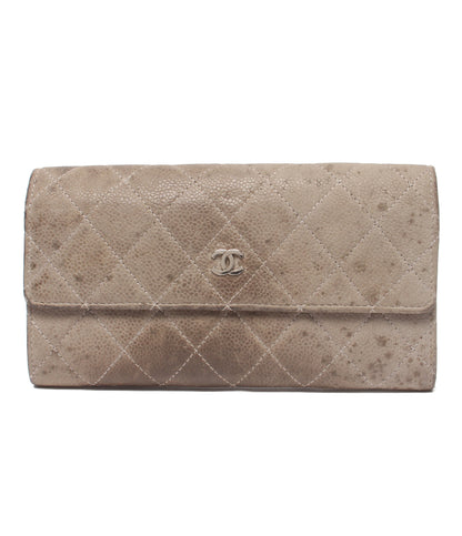CHANEL 長財布 シルバー金具 マトラッセ キャビアスキン 16番台 レディース シャネル