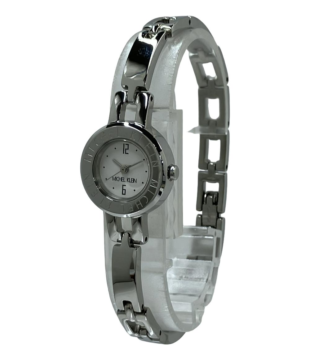 美品 MICHEL KLEIN 腕時計 クオーツ ホワイト 1N01-0CZ0 レディース ミッシェルクラン