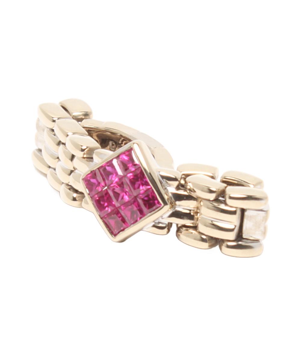 美品 リング 指輪 K18 ルビー ミステリーセッティング レディース SIZE 15号