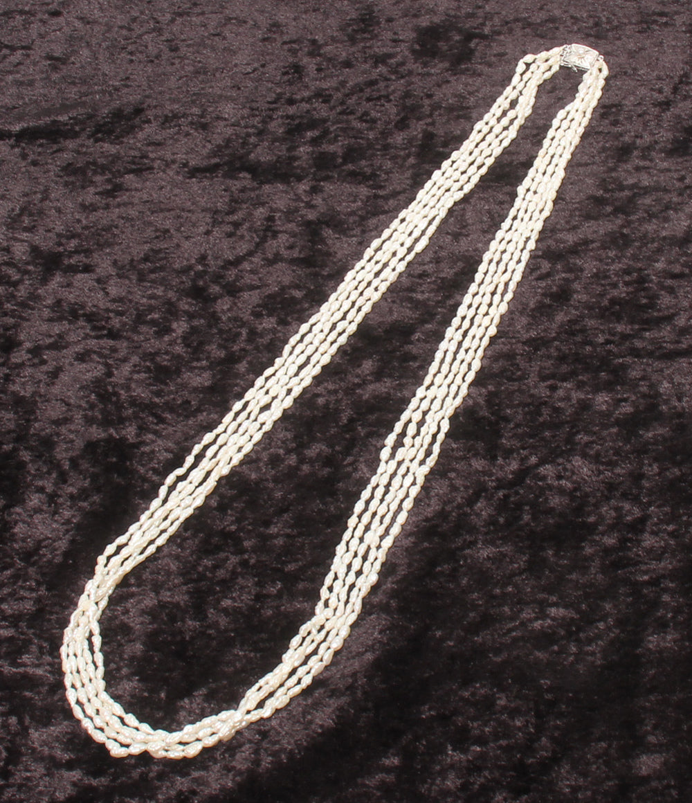 5連ネックレス SILVER パール レディース