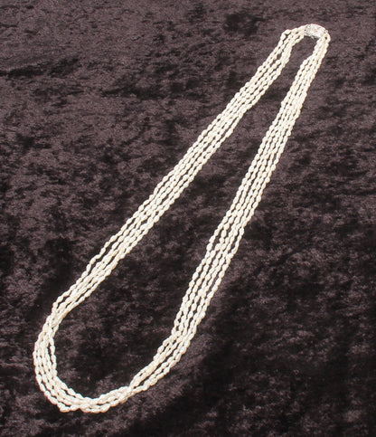 5連ネックレス SILVER パール レディース
