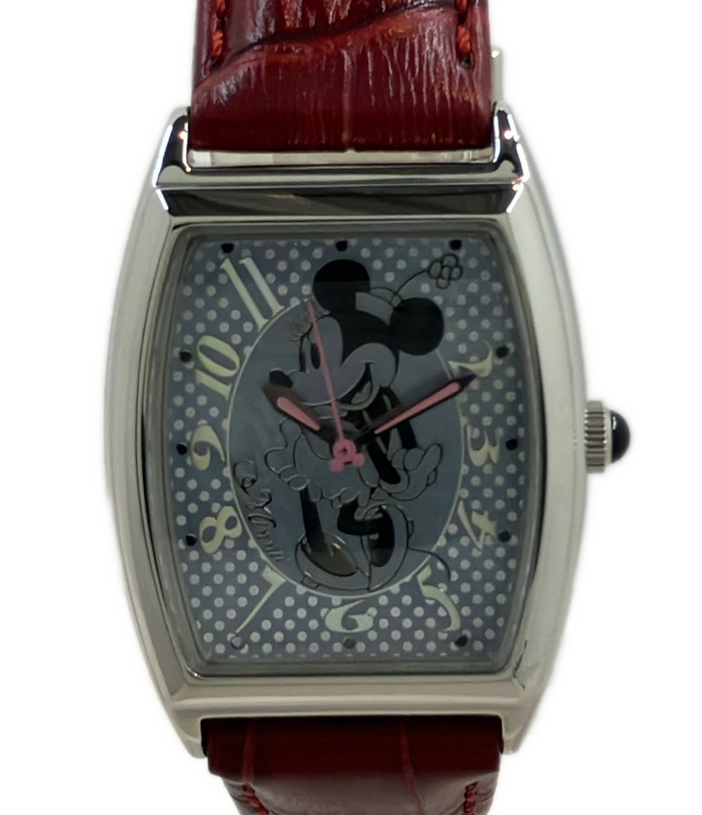 美品 Disney 腕時計 ミニーマウス ソーラー E031-S117721 レディース ディズニー
