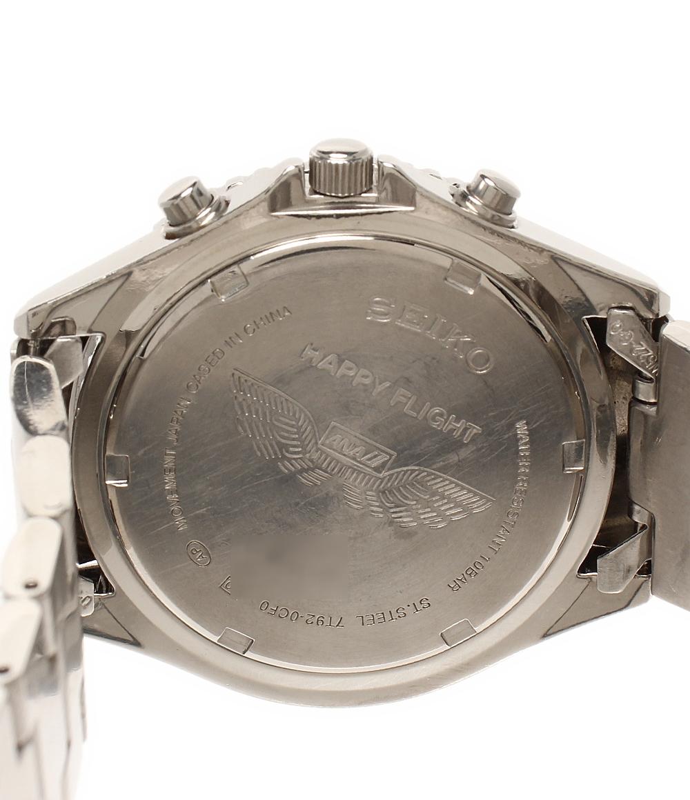 SEIKO 腕時計 ANAコラボ クオーツ ブルー 7T92-0CF0 メンズ セイコー