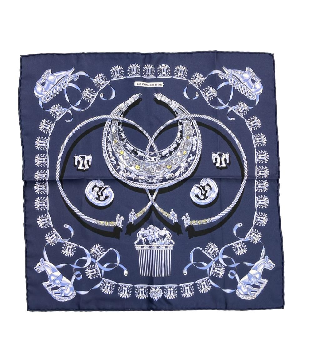 HERMES スカーフ カレ40 シルク 100% 黄金の騎士 夏 レディース