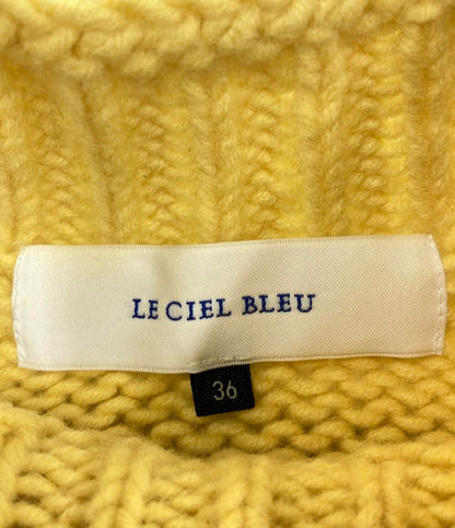 ルシェルブルー ウールアクリルドロップショルダーモックネックニットセーター レディース SIZE 36 (XS) LE CIEL BLEU