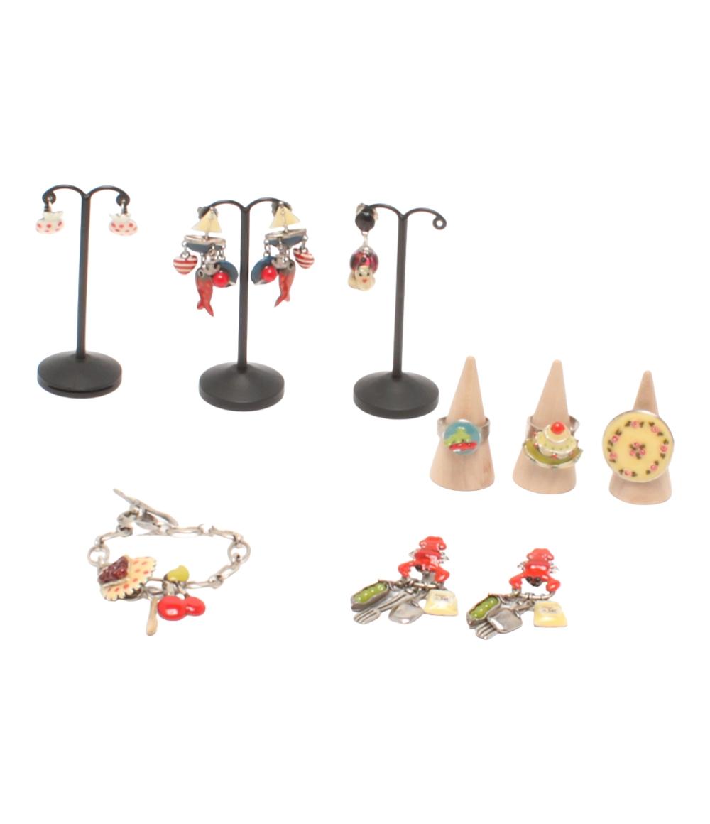 TARATATA ピアス ブレスレット リング指輪  ケーキモチーフ 魚モチーフ ロブスターモチーフ カタツムリモチーフ 8点セット レディース タラタタ