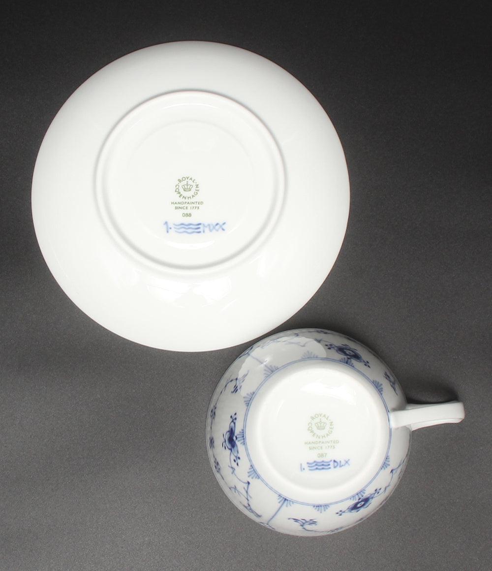 美品 Royal Copenhagen カップ＆ソーサー ブルーフルーテッド プレイン ロイヤルコペンハーゲン