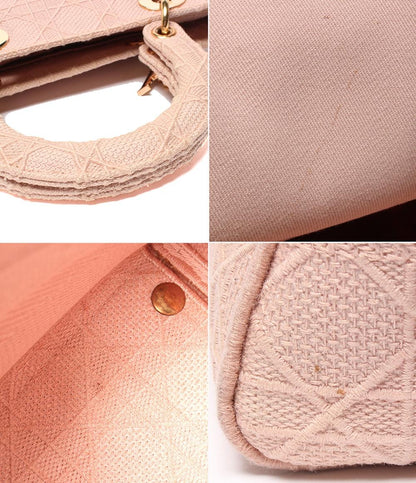 クリスチャンディオール 2way ハンドバッグ ショルダーバッグ 肩掛け 斜め掛け Lady D-Lite カナージュ エンブロイダリー レディース Christian Dior