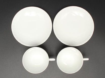 美品 ロイヤルコペンハーゲン カップ＆ソーサー 2客セット ペア ホワイトフルーテッド ハーフレース Royal Copenhagen