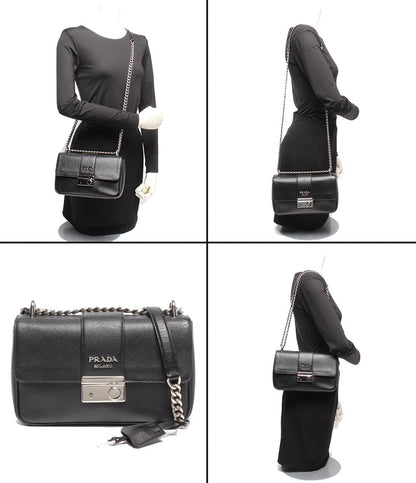 PRADA チェーンショルダーバッグ 斜め掛け 肩掛け サフィアーノ 1BD298 レディース プラダ