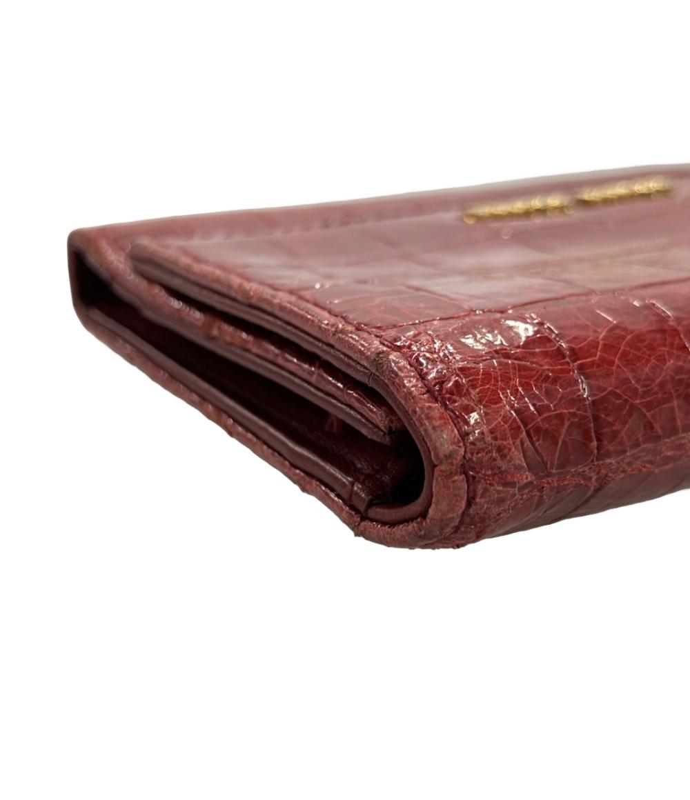 ミュウ ミュウ 三つ折り財布 クロコ型押し レディース Miu Miu