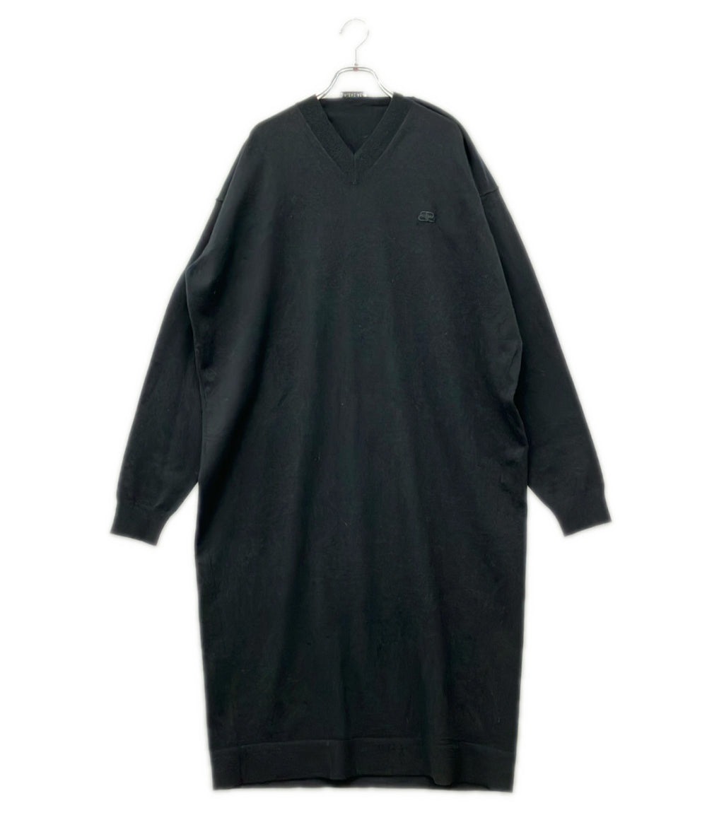BALENCIAGA 長袖 Vネック ニットワンピース 599890 T4101 レディース SIZE S バレンシアガ