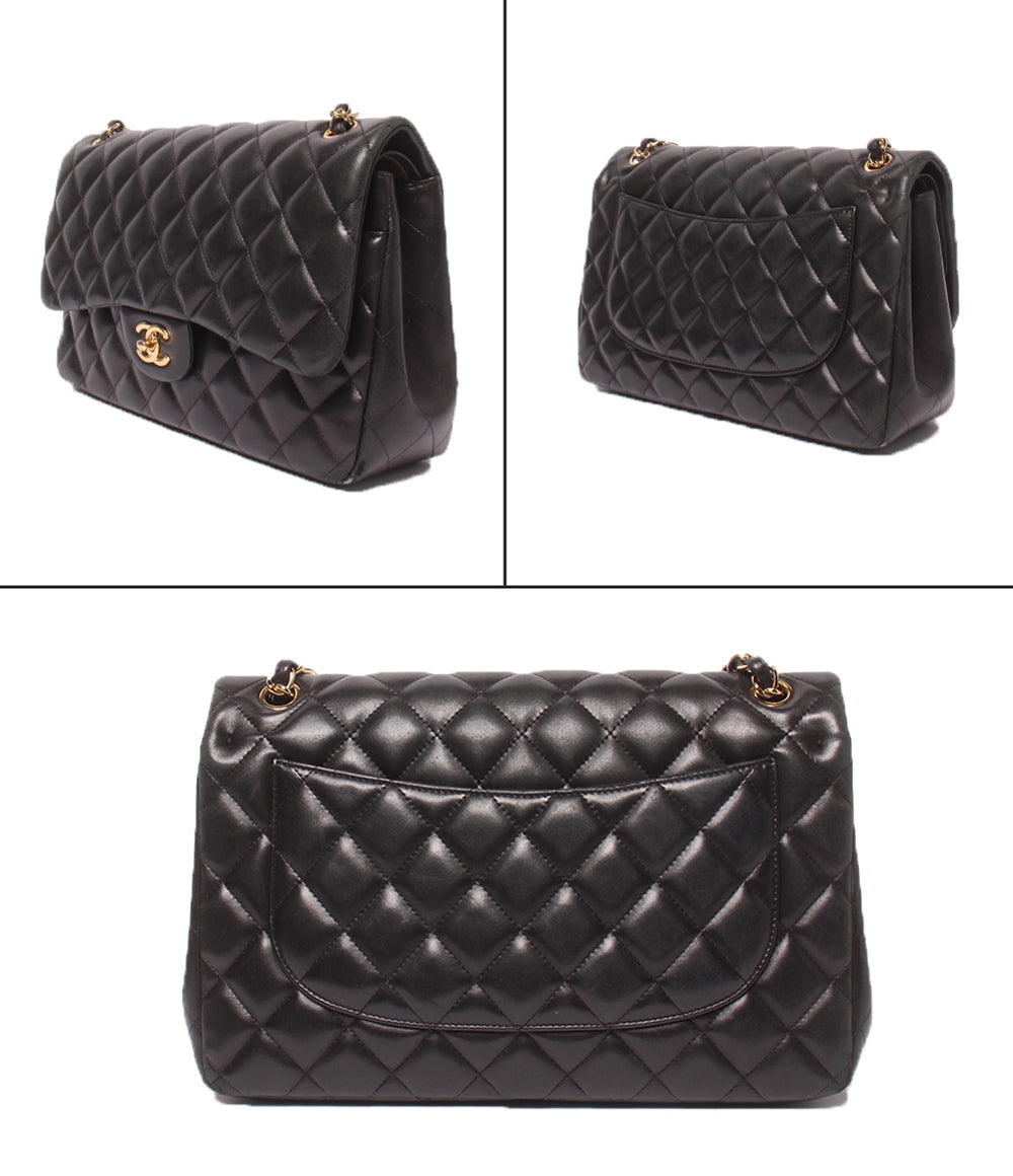 CHANEL チェーンショルダーバッグ 肩掛け ラムスキン ダブルフラップ ダブルチェーン ゴールド金具 マトラッセ レディース シャネル