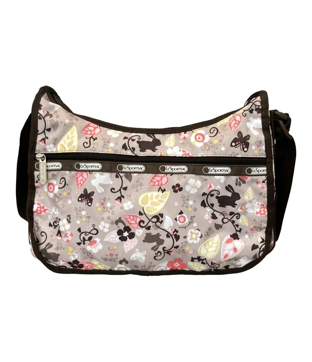 美品 LeSportsac ショルダーバッグ 斜め掛け うさぎ柄 花柄 レディース レスポートサック