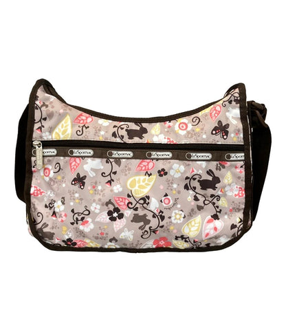 美品 LeSportsac ショルダーバッグ 斜め掛け うさぎ柄 花柄 レディース レスポートサック