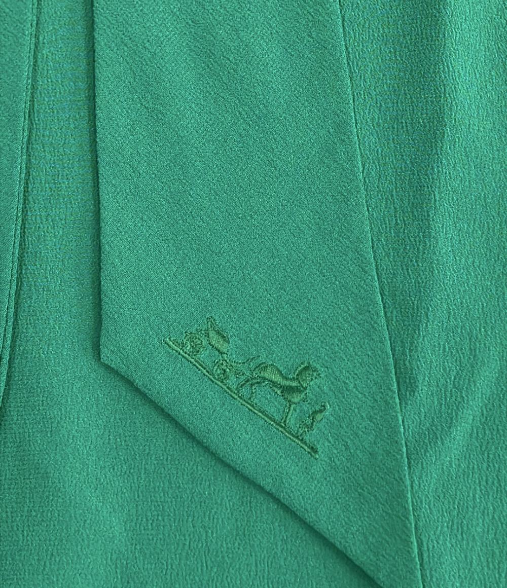 HERMES 長袖 シルクワンピース 17-7351 レディース SIZE 40 (M) エルメス