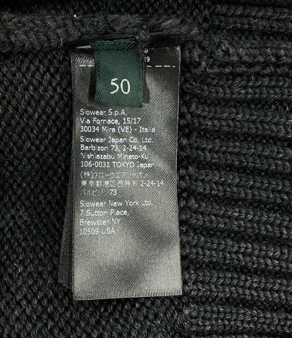 美品 ZANONE 長袖ニットジャケット ウールソリッド スタンドカラー 812519 ZR229  5 メンズ SIZE 50 (XL) ザノーネ
