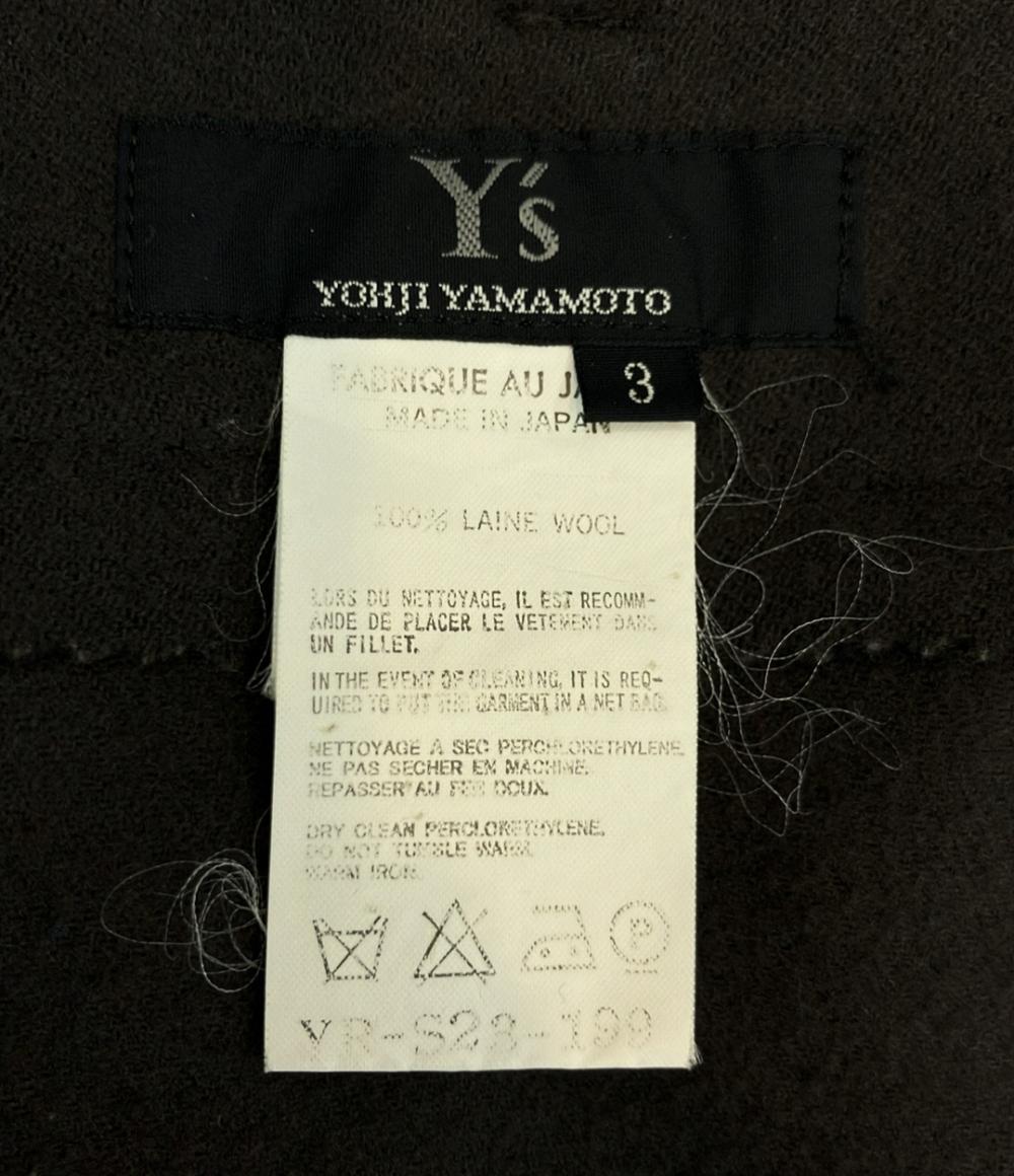 Y's 巻きスカート ロングスカート 3 ウール ラップ ブラウン YR-S23-196 レディース SIZE 3 ワイズ