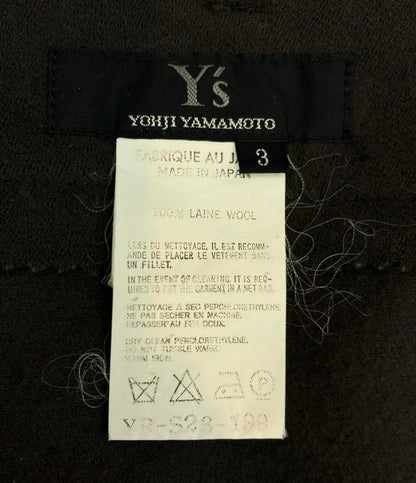 Y's 巻きスカート ロングスカート 3 ウール ラップ ブラウン YR-S23-196 レディース SIZE 3 ワイズ