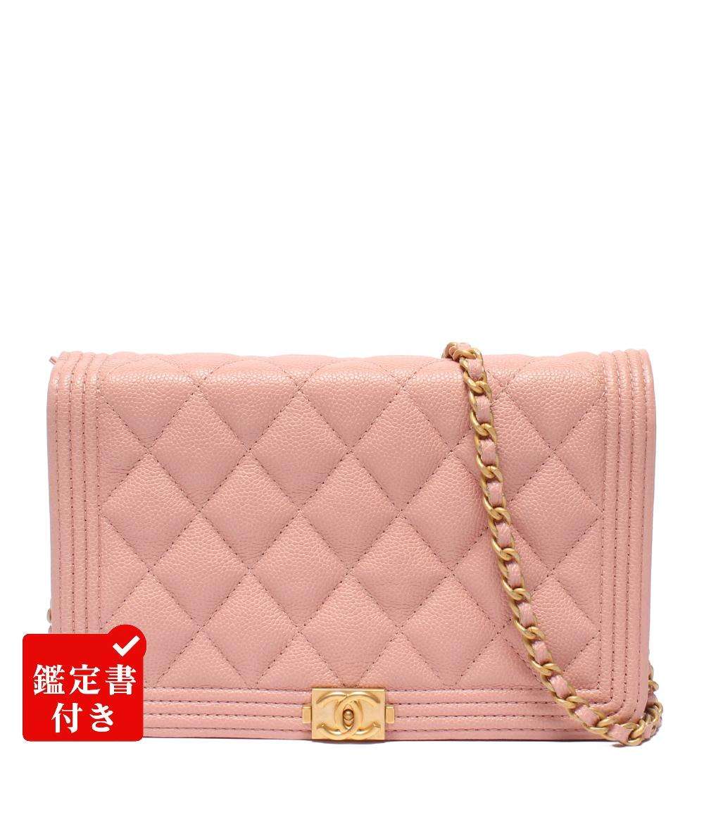 CHANEL チェーンウォレット キャビアスキン ゴールド金具 ボーイシャネル レディース シャネル