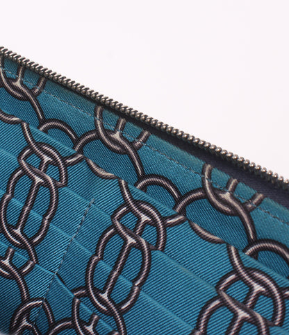 HERMES ラウンドファスナー長財布 シルバー金具 □R刻印 アザップシルクイン メンズ レディース エルメス