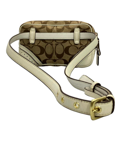 COACH ウエストバッグ ウエストポーチ ボディバッグ キャンバス シグネチャー レディース コーチ