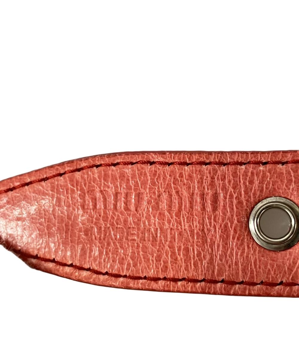 ミュウ ミュウ レザーブレスレット スタッズ付き レディース Miu Miu