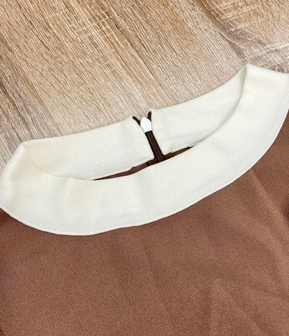 FOXEY ノースリーブワンピース プリーツ ひざ丈 Knit Dress Ambrosia 41783-KA00A05S レディース SIZE 40 (M) フォクシー