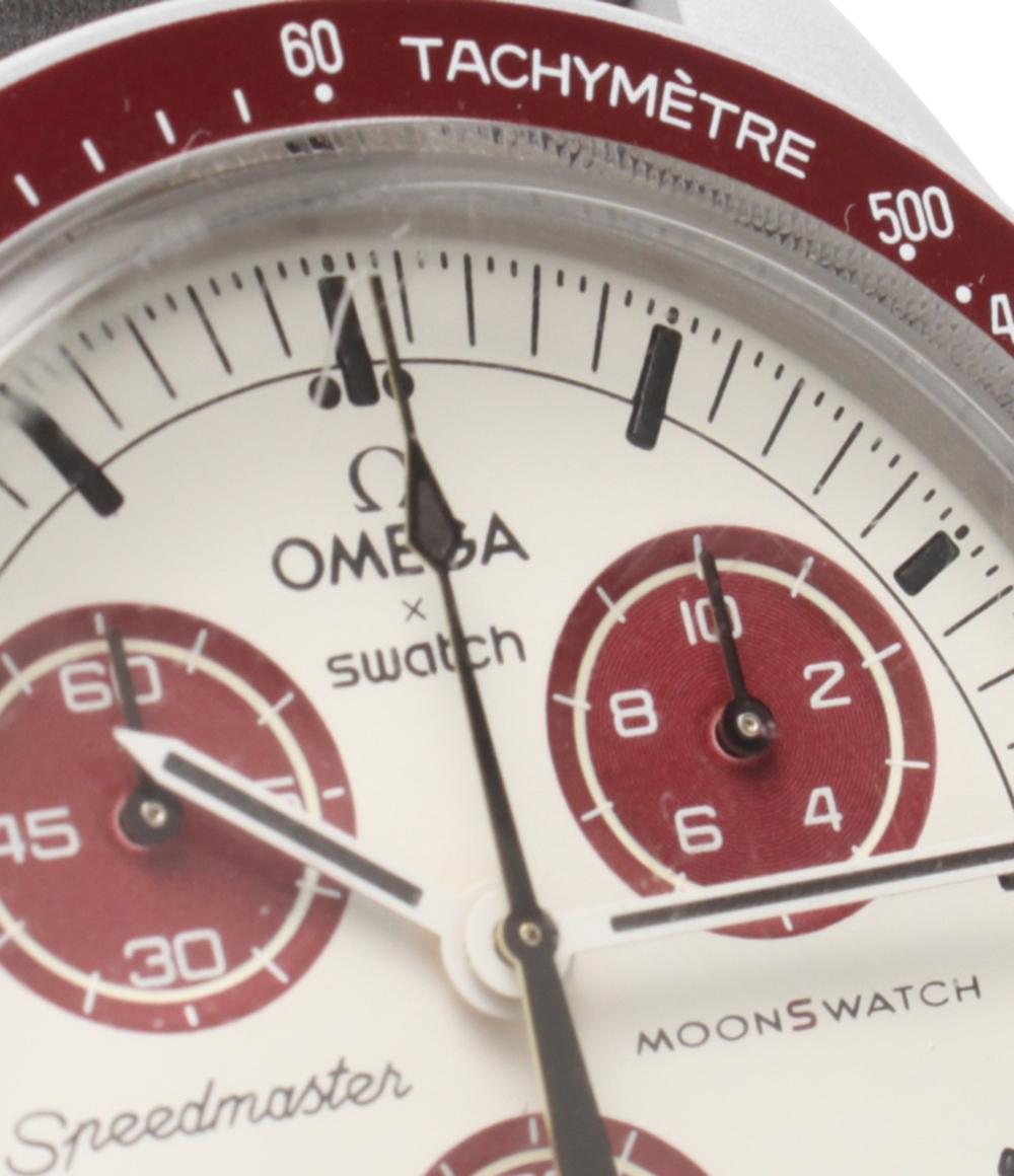 Swatch OMEGA 腕時計 ムーンウォッチ プルート クオーツ ホワイト系