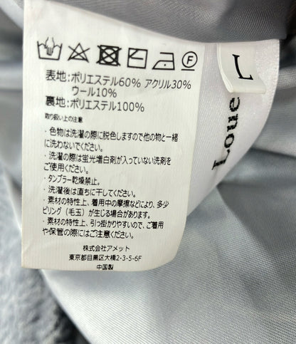 ルエレ ウールアクリル混ロングステンカラーコート アウター レディース SIZE L Louere