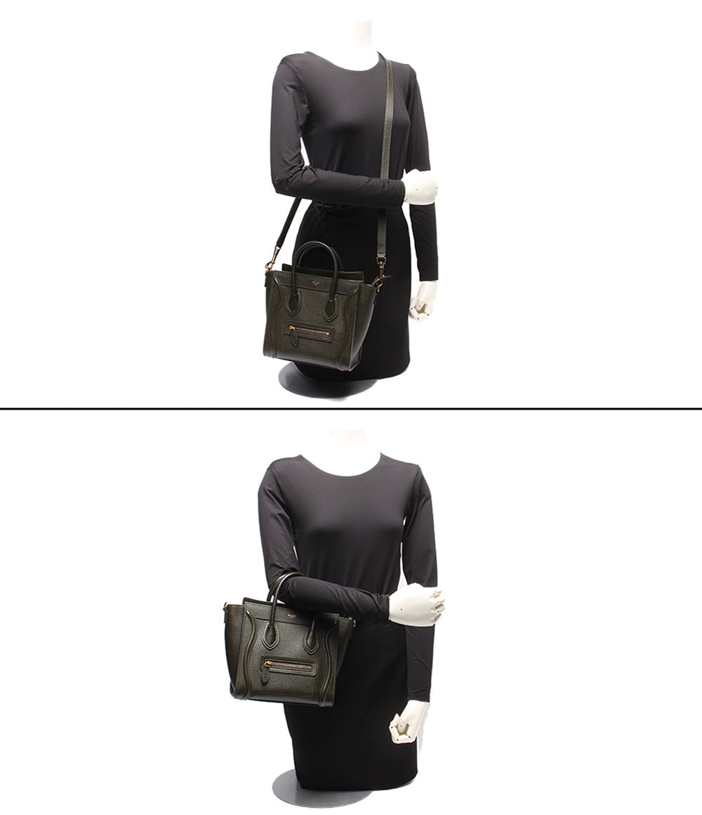 美品 CELINE 2WAYハンドバッグ ショルダーバッグ 斜め掛け ラゲージ ナノショッパー 189243DRU レディース セリーヌ