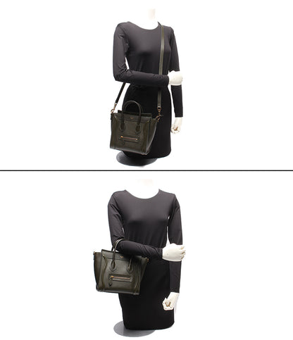 美品 CELINE 2WAYハンドバッグ ショルダーバッグ 斜め掛け ラゲージ ナノショッパー 189243DRU レディース セリーヌ