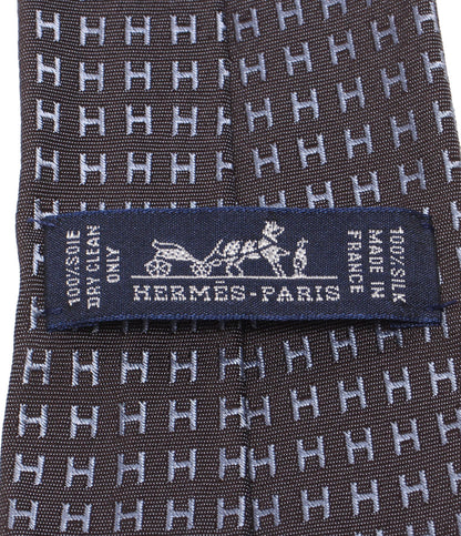 美品 HERMES ネクタイ シルク100％ ファソネH メンズ エルメス