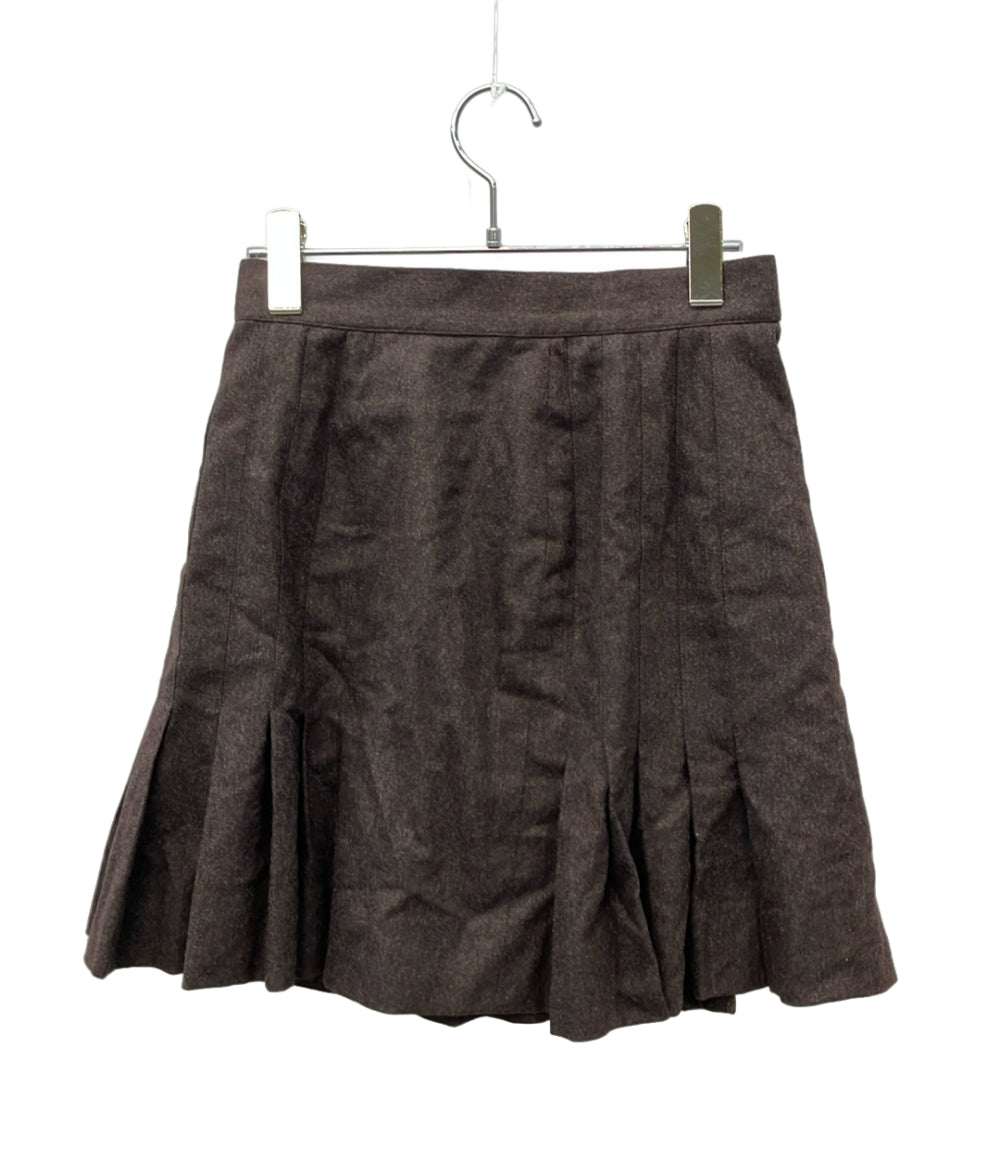 CHANEL ミニスカート ココマークボタン付き プリーツ ウール シルク100% C-TK-5914 レディース SIZE 40 (M) シャネル