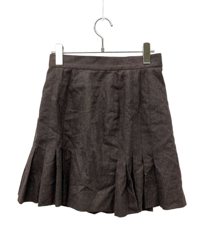 CHANEL ミニスカート ココマークボタン付き プリーツ ウール シルク100% C-TK-5914 レディース SIZE 40 (M) シャネル