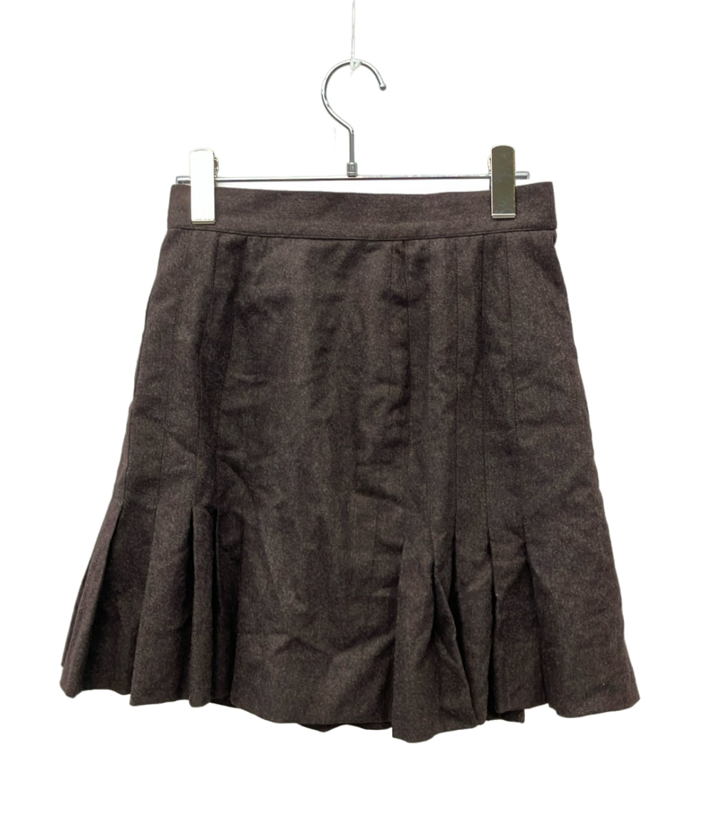 CHANEL ミニスカート ココマークボタン付き プリーツ ウール シルク100% C-TK-5914 レディース SIZE 40 (M) シャネル